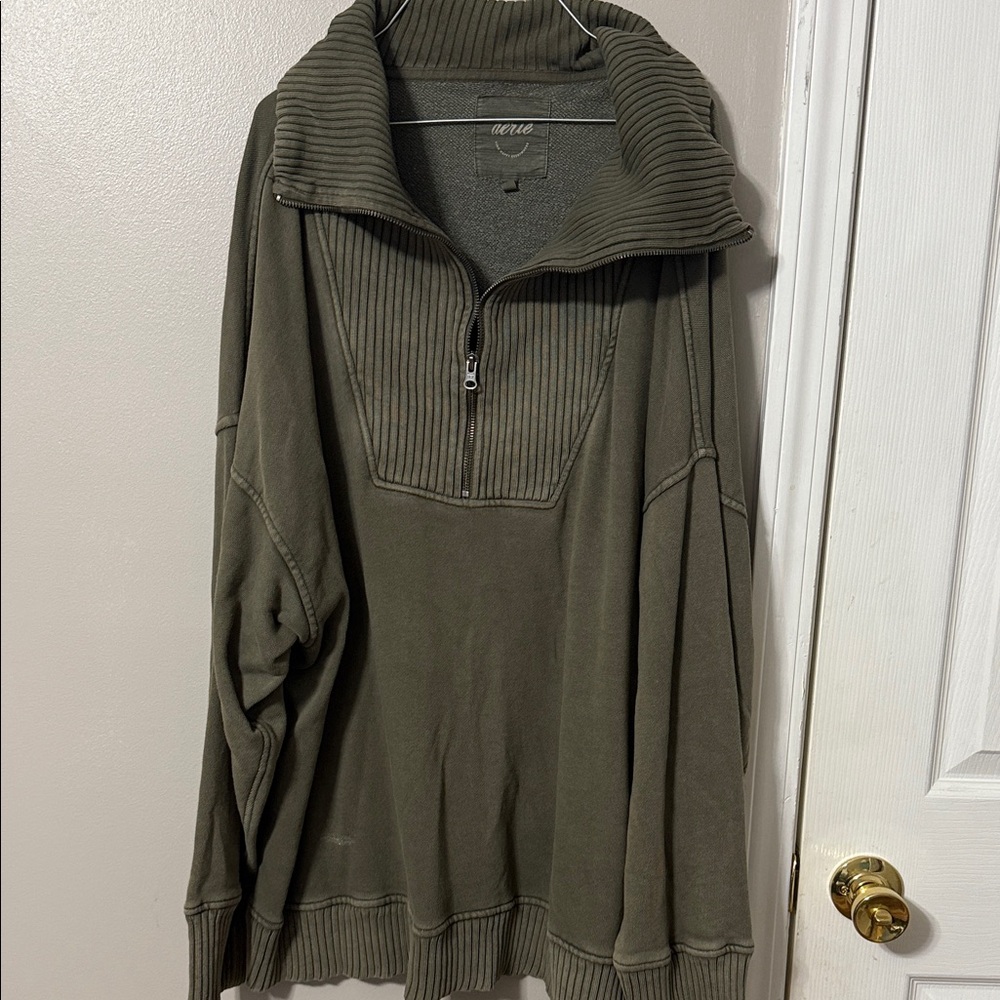 Aerie Olive Green Zip-Up Jacket
